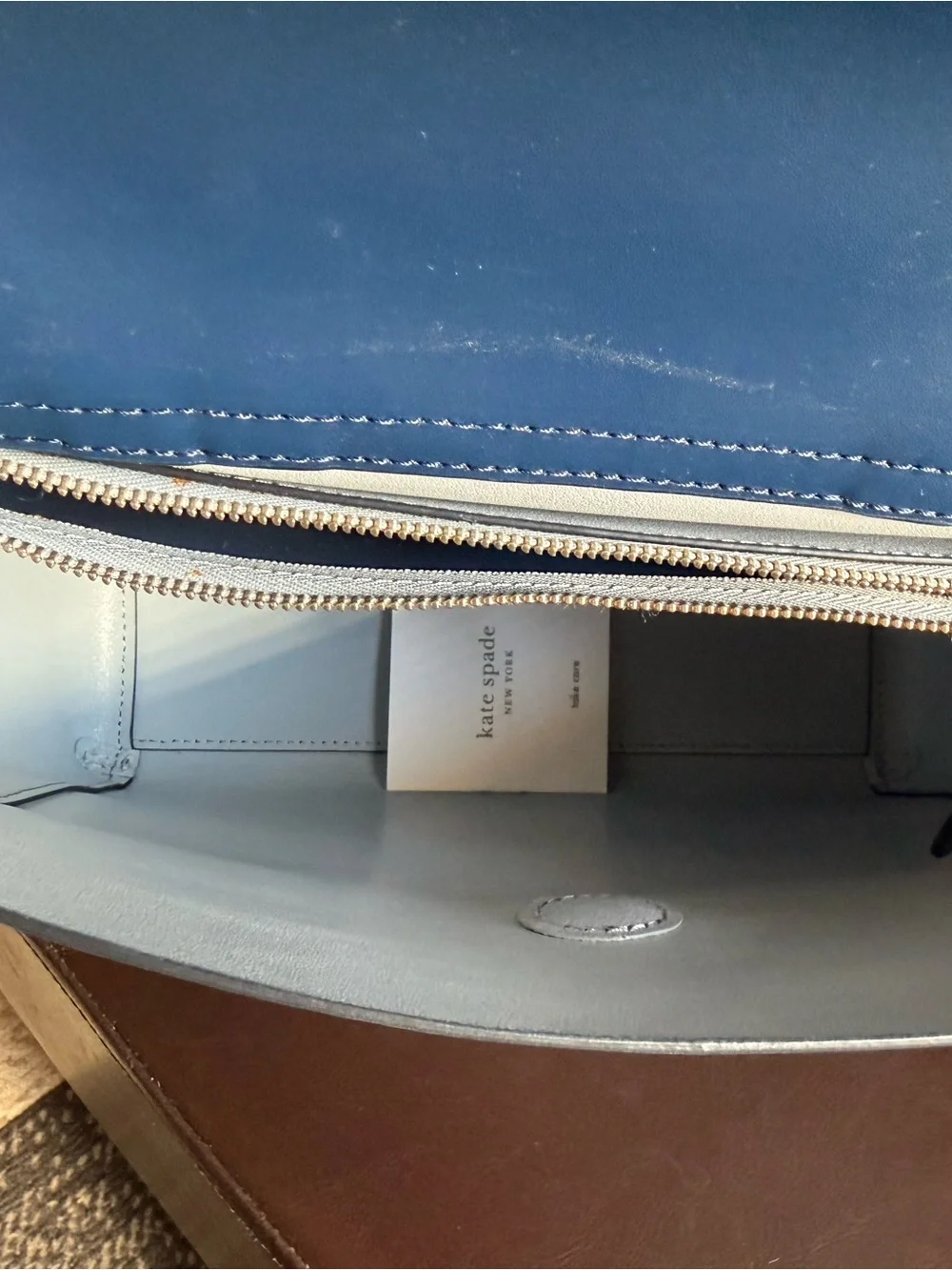 Kate Spade Navy Leather Flap Backpack